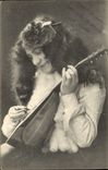 VINTAGE POSTCARD Fantasy Woman Mandoline