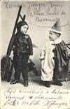 VINTAGE POSTCARD Fantasy Children Chimney sweeper Clown