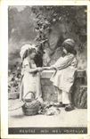 VINTAGE POSTCARD Fantaisie Children Return to me my leeks