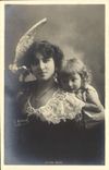 VINTAGE POSTCARD Young mother Child wife