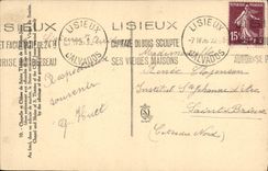 La cámara acorazada de la POSTAL de la VENDIMIA y expulsa Sainte a Teresa del niño Jesús Lisieux