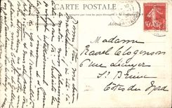 VINTAGE POSTCARD Delivrande La Chapelle and Court Of the Holy Family Woman Children