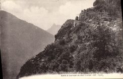VINTAGE POSTCARD Luchon Super Bagneres the railroad of Superbagneres Train