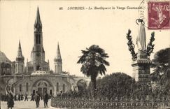 VINTAGE POSTCARD Heavy the Basilica And the Couronnee Virgin