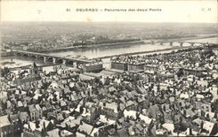 CPA Orleans Panorama Des Deux Ponts