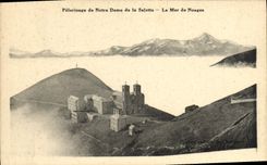 VINTAGE POSTCARD Pilgrimage of Notre Dame of Salette sea of clouds
