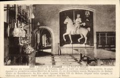 CPA Chateau de Josselin La Salle a Manger Statue du connetable Olivier de Clisson
