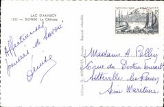 MODERN CARD Annecy Duingt Lake the Castle