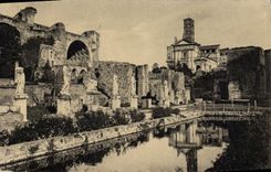 El romano de Roma Foro de la POSTAL de la VENDIMIA puso el delle Vestali