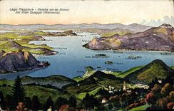 VINTAGE POSTCARD Lago Maggiore Veduta Back Arona dal Pian Quagge Premeno