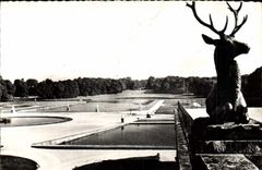 POSTAL MODERNA castillo de Chantilly el parque y las piezas del macho del agua