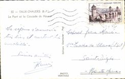 MODERN CARD Warm water the Bridge and the Cascade of Hourat