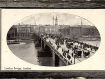 Puente de Londres Londres de la POSTAL de la VENDIMIA