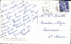 POSTAL MODERNA castillo de Amboise y la terraza que domina el Loire