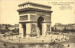 CPA Paris L'Arc de Triomphe et la place de l'Etoile