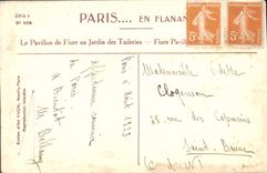 VINTAGE POSTCARD Paris the house of Flora to the garden of Tileries