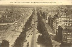 CPA Paris Panorama de l'Avenue des Champs Elysees