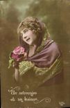 VINTAGE POSTCARD a Souvenir and a Kiss Woman