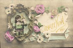 VINTAGE POSTCARD a Souvenir and a Kiss Christmas Child