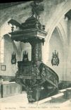 POSTAL Yevres interior de la VENDIMIA de la iglesia el púlpito