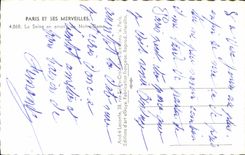 MODERN CARD Paris and Its Wonders the Seine upstream of Notre Dame