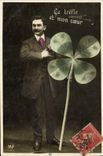 Trébol del hombre de la fantasía de la POSTAL de la VENDIMIA
