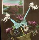 CPA Fantaisie Fleurs Anges 