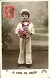 VINTAGE POSTCARD Fantasy marine Small Child