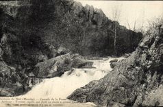 VINTAGE POSTCARD Environs of Ger Cascades of the Pit fast Arthour Torrent