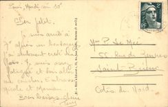 VINTAGE POSTCARD Paris Places Republic Lion