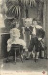 VINTAGE POSTCARD Chamber music Children Violin Piano