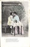 VINTAGE POSTCARD the burning kiss it is the caress Of which the Heart Woman