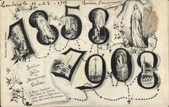 VINTAGE POSTCARD To remember Jubilee Appartions Doors 1858 1908