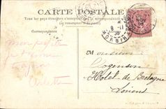 POSTAL Savigne de la VENDIMIA el obispo el castillo de la roca