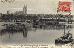 CPA Angers Vue Generale Prise Du Pont De La Haute chaine Bateau