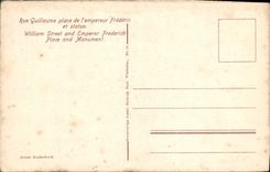 VINTAGE POSTCARD Wiesbaden Wilhemstrasse put Kaiser Friedrich Platz und Denkmal