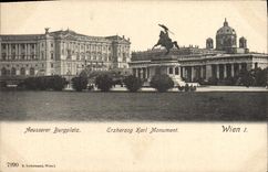 CPA Wien Aeusserer Burgplatz Erzherzog Karl Monument
