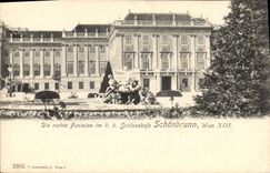 CPA Die Rechte Fontaine Im kk Schlosshofe Schonbrunn Wien