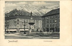 VINTAGE POSTCARD Innsbruck Rudolfsbrunnen