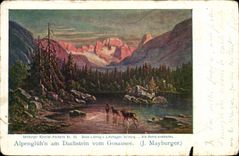 CPA Alpengluhn Am dachstein Vom Gosausee J Mayburger
