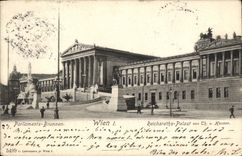 CPA Parlaments Brunnen Wien Reichsraths Palast von Th 