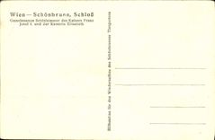 CPA Wien Schonbrunn Schloss Gemeinsames Schlafzimmer des Kaisers Franz Josef I