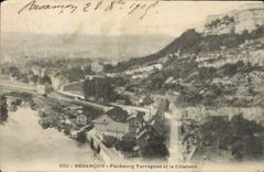 VINTAGE POSTCARD Besancon Suburb Tarragnoz And the Citadel