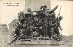 VINTAGE POSTCARD Mans the Attack Monument De Chanzy Militaria