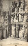 VINTAGE POSTCARD Archaeological Museum Sculptures And Wood Sides Of the Nantes Old man