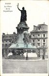 CPA Paris La place De La Republique Lion
