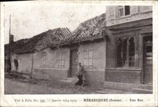 VINTAGE POSTCARD Meharicourt a street Militaria