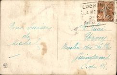 POSTAL Luchon de la VENDIMIA alto la frontera de las cumbres y el puerto de Venasque vistos del camino de Montauban