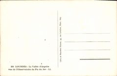 VINTAGE POSTCARD Heavy the Valley of Argeles seen of the observatory of the Peak of Jer