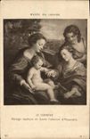 VINTAGE POSTCARD Mystical Correge Marriage of Sainte Catherine of Alexandria Paris Museum of Louvre